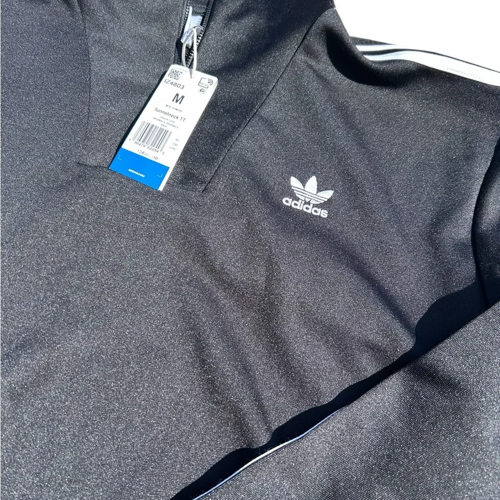 Adidas Originals Mens Funnelneck TT Quarter Zip Track Top Black IZ4803 M